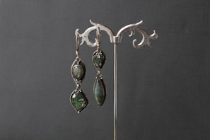 A stunning pair of earrings displayed elegantly.