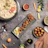 A close-up of a beautifully arranged Afghan feast with vibrant colors and textures.