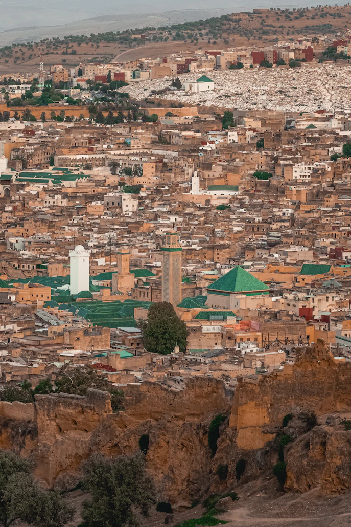 Ancient ruins overlooking the city of Fes