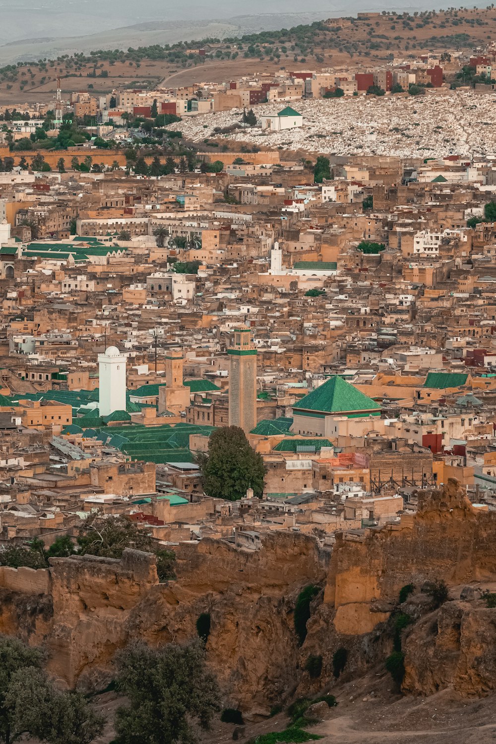 a view of a city from a high point of view