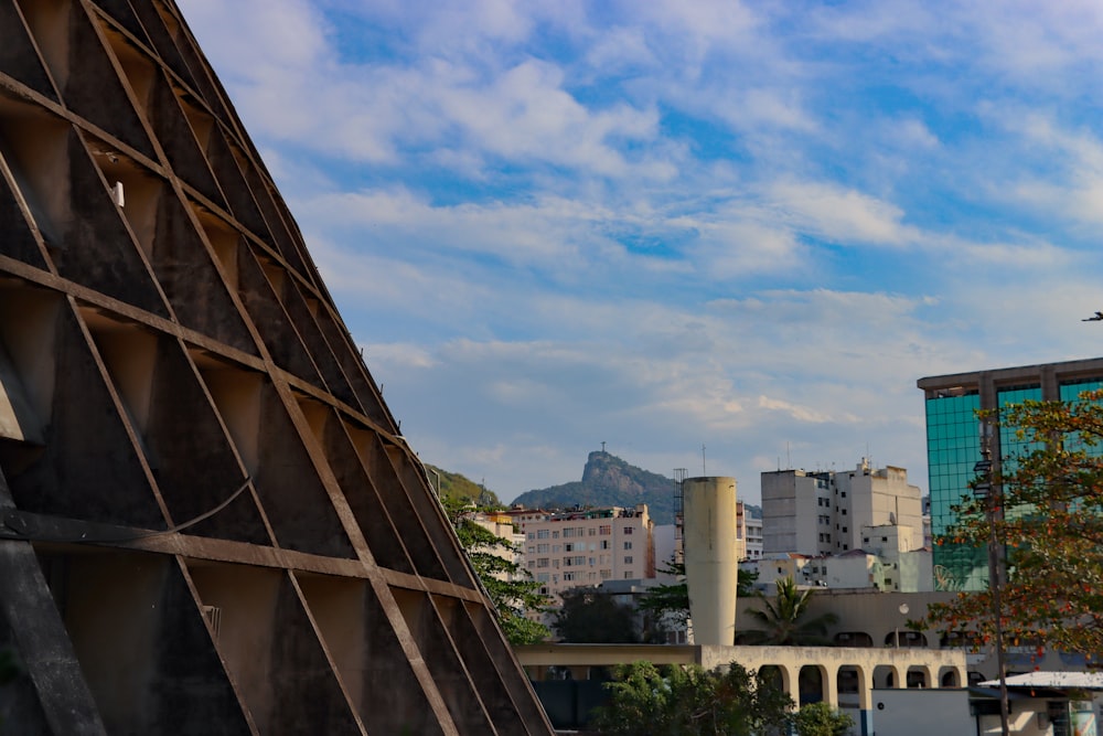 a view of a city with tall buildings