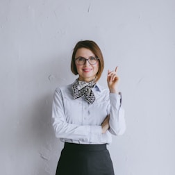 A woman presenting her ideas confidently.