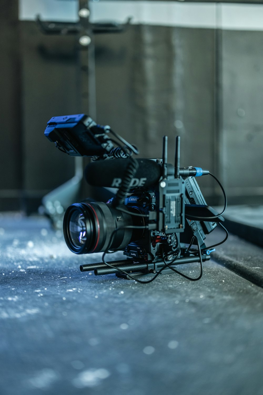 a video camera sitting on top of a table