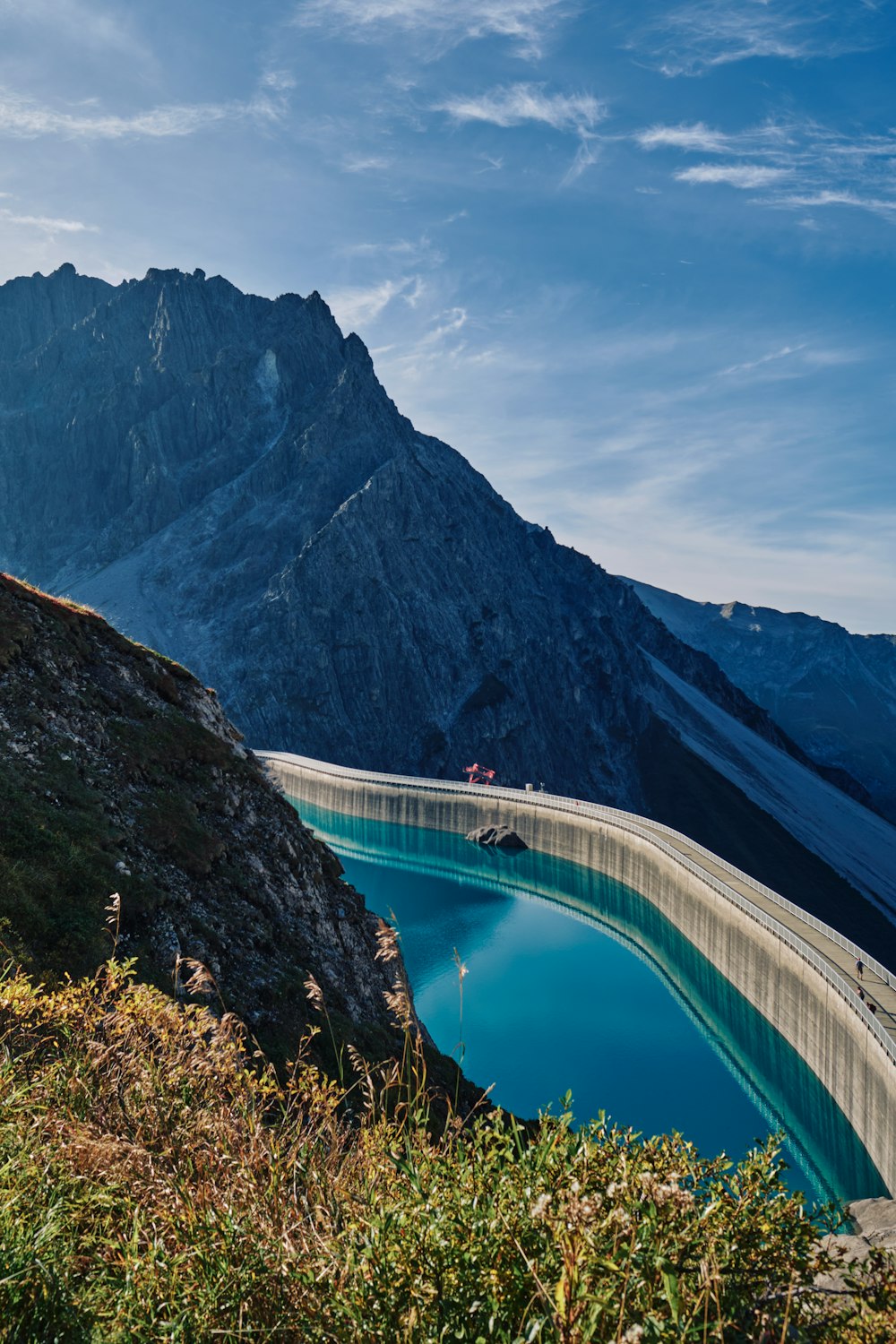 a large body of water surrounded by mountains