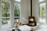 A serene view of a cozy living room with natural wood accents and comfortable seating.