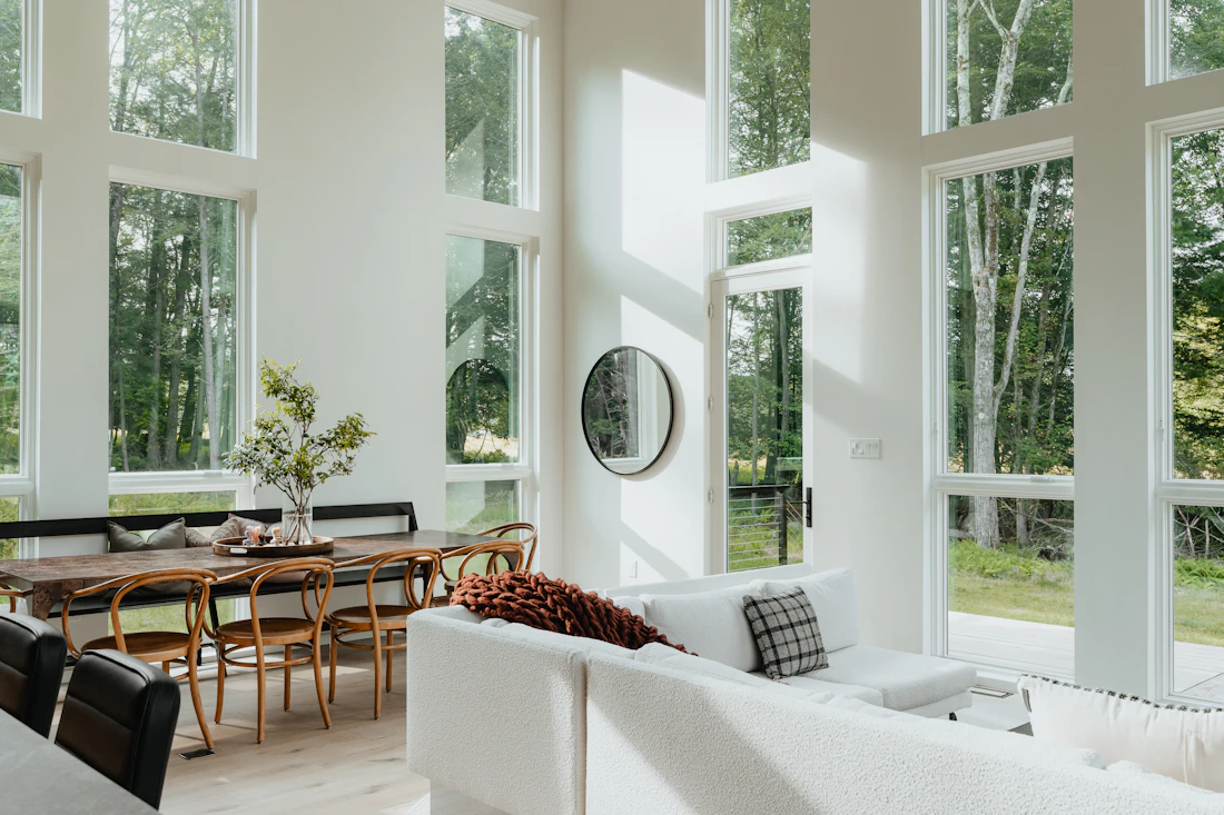 Great room with walls of glass