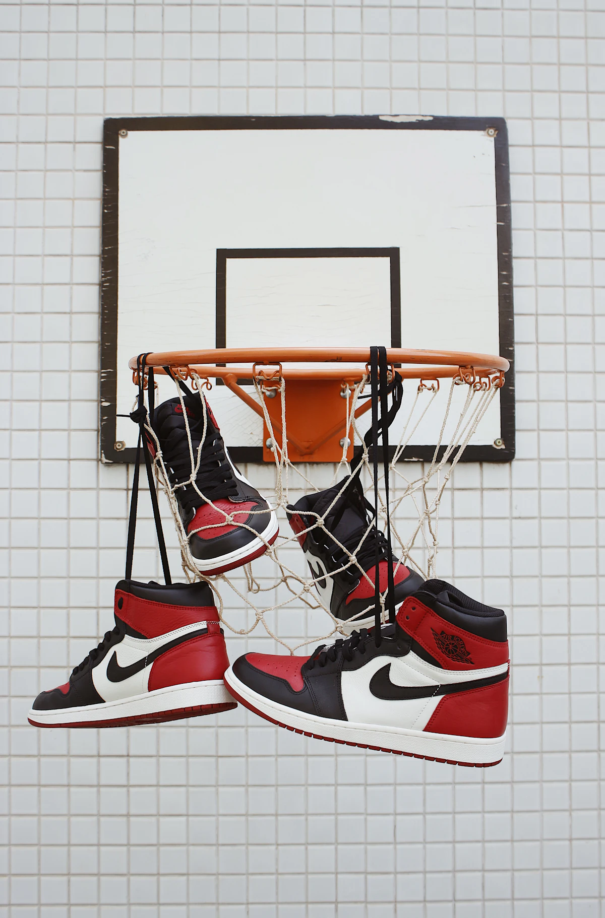 Basketball court and footwear outdoor environment