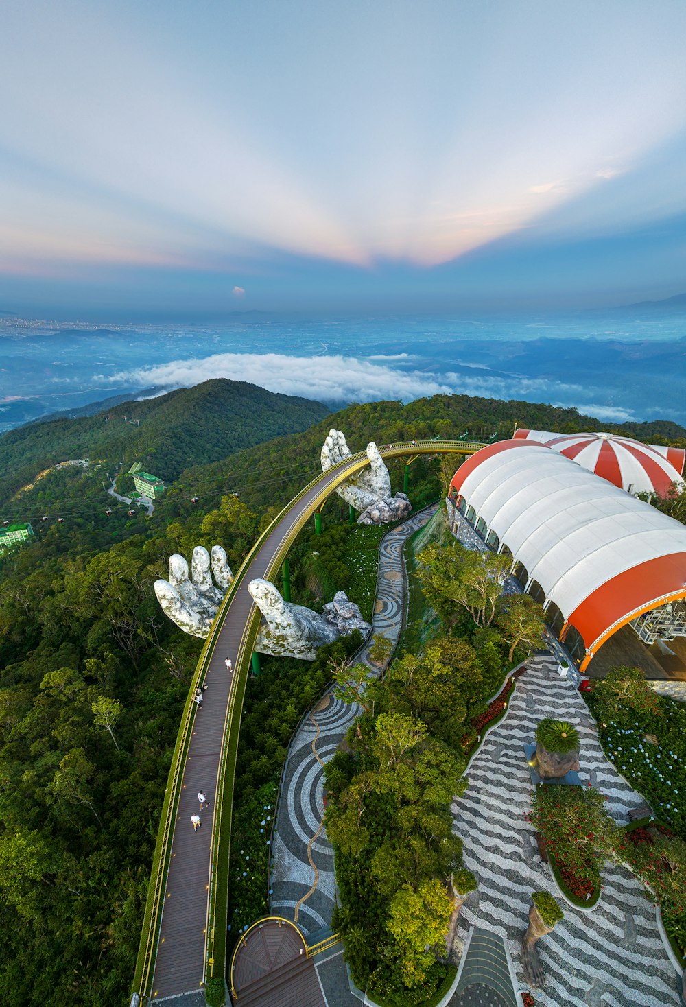 an aerial view of an amusement park