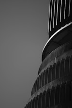 a black and white photo of the top of a building