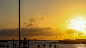 A picturesque sunset over a travel destination.