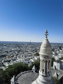 A panoramic view of a famous global landmark under a clear blue sky.