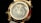 A luxury watch features intricate detailing with a prominent globe design on its face. The numerals and watch hands are elegantly integrated, surrounded by a metallic gold casing. There are engraved words and numbers on the case, and the visible strap is white.