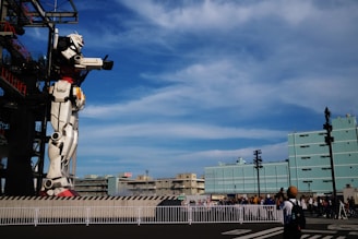 An outdoor event showcasing various robotics projects.