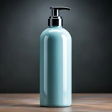 Close-up of a sleek ububu cleaning product bottle on a polished marble countertop.