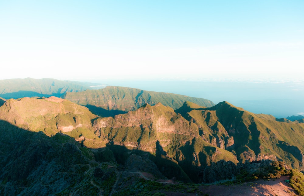 a view of the mountains from a high point of view