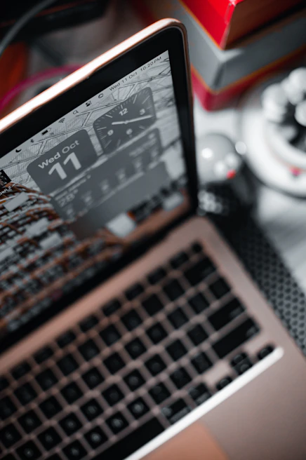 Close-up of a digital class schedule displayed on a laptop screen.