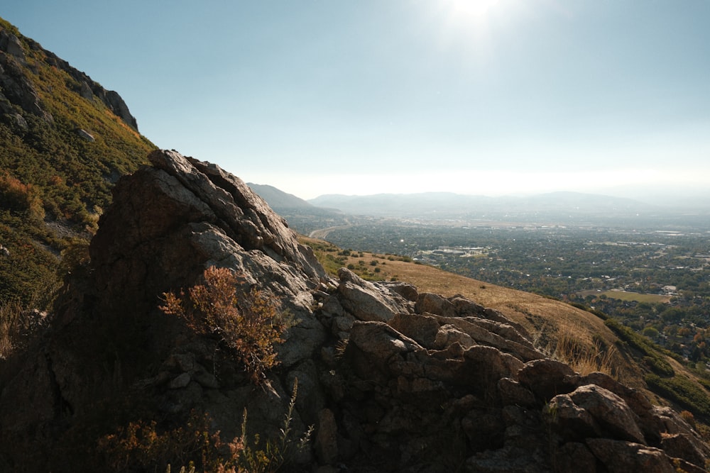 a view of a valley from the top of a mountain