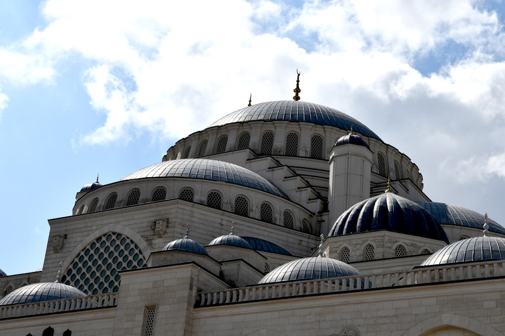 a large building with many domes on top of it