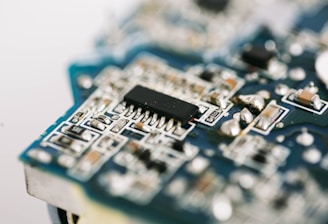 a close up view of a circuit board
