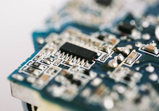 a close up view of a circuit board