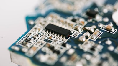 a close up view of a circuit board