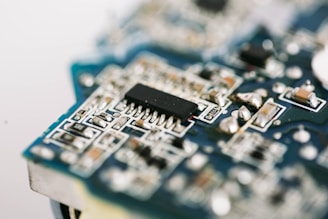 a close up view of a circuit board