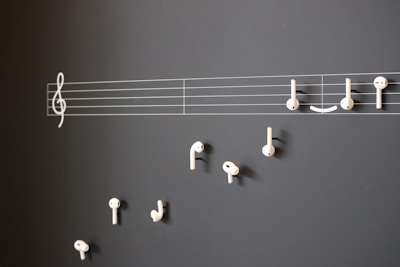 An inviting image of headphones and music notes representing audio products.