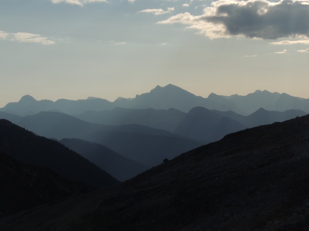 a view of a mountain range from a distance