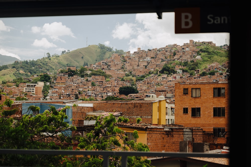 a view of a city from a window