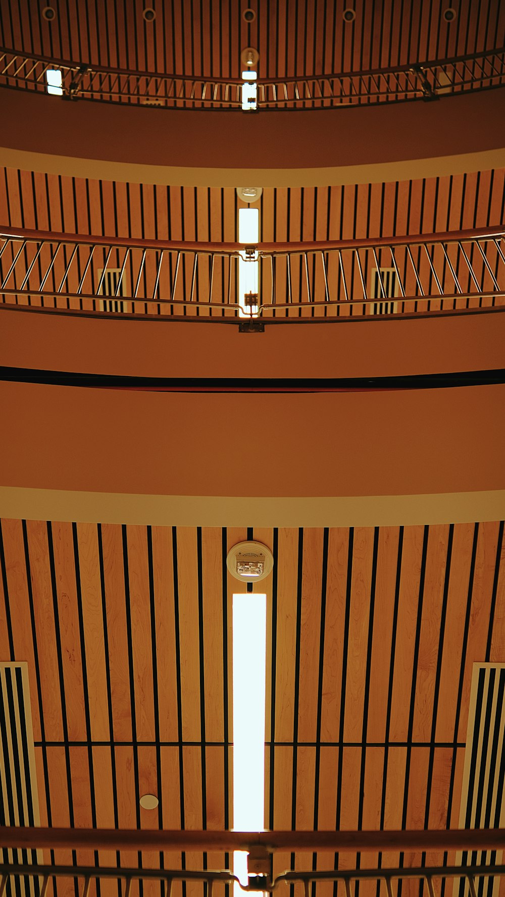 an overhead view of a building with two balconies