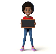 A friendly animated character teaching new vocabulary with colorful visuals.