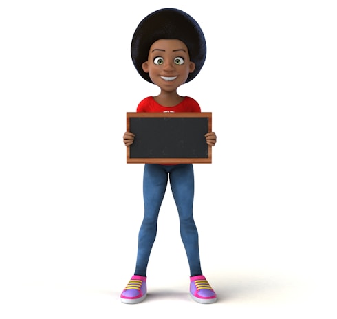 Image showing a cheerful cartoon character from a kids' educational app.