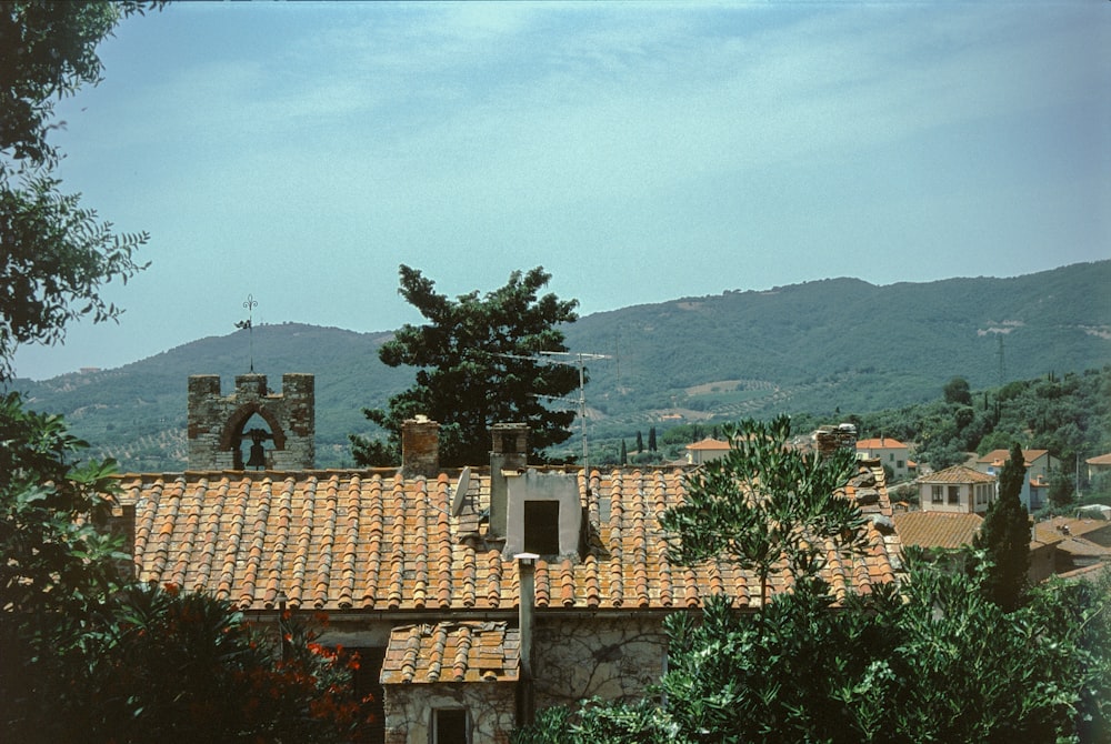 a view of a building with a bell tower