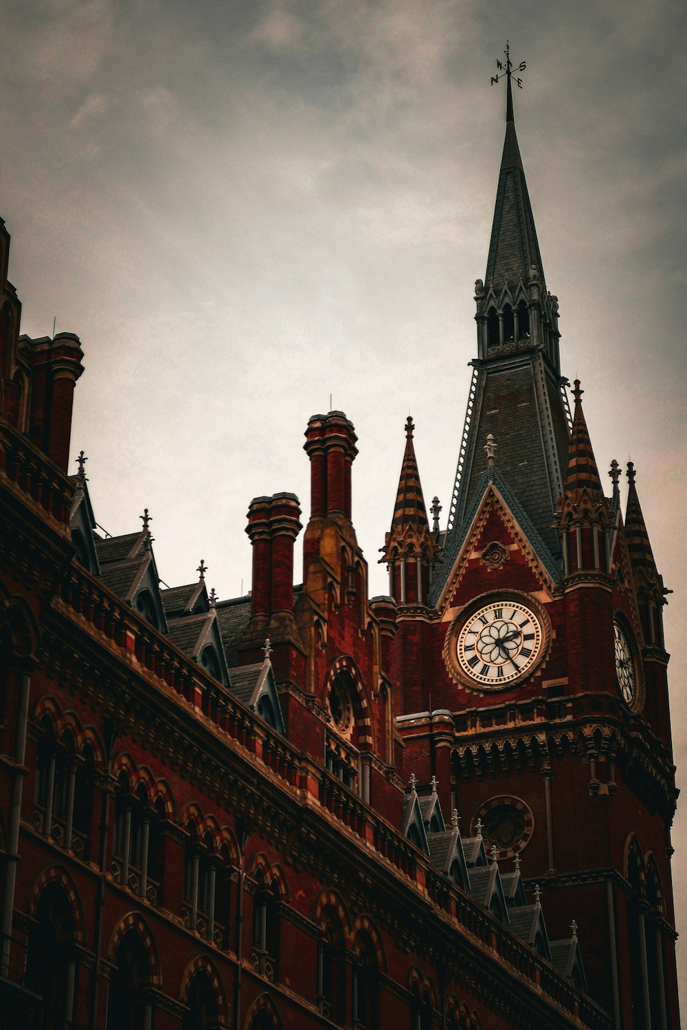 a large building with a clock on the front of it