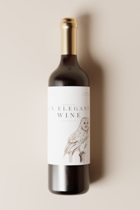 a bottle of wine sitting on top of a table