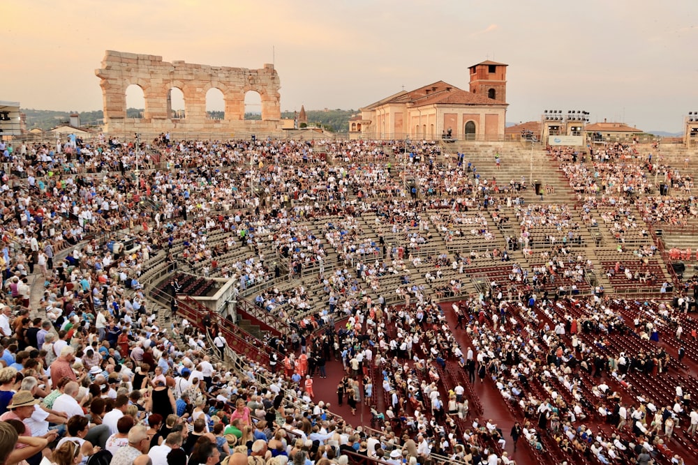 a large crowd of people in a stadium