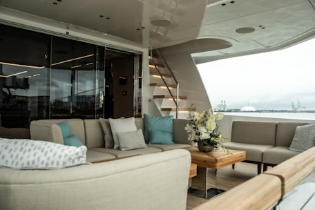 a living room with couches and a coffee table