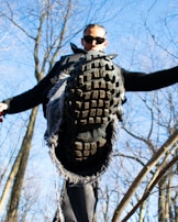 Model showcasing Columbia France shoes in a stylish outdoor escapade.