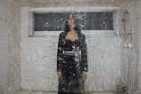 A residential space being covered with protective film.