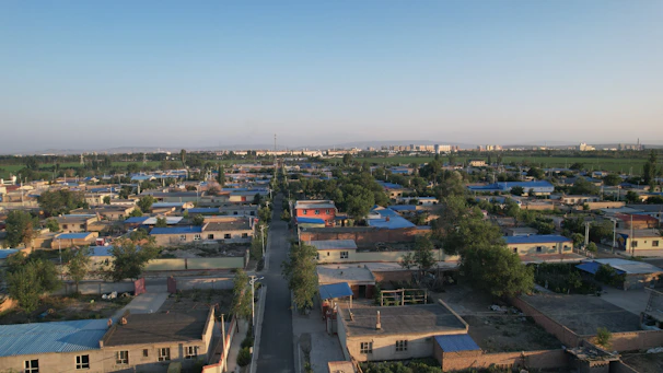 Aerial shot of a residential area in Ghatkesar showcasing multiple affordable homes.