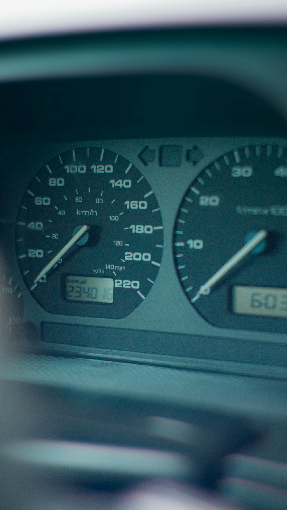 a close up of a speedometer on a car