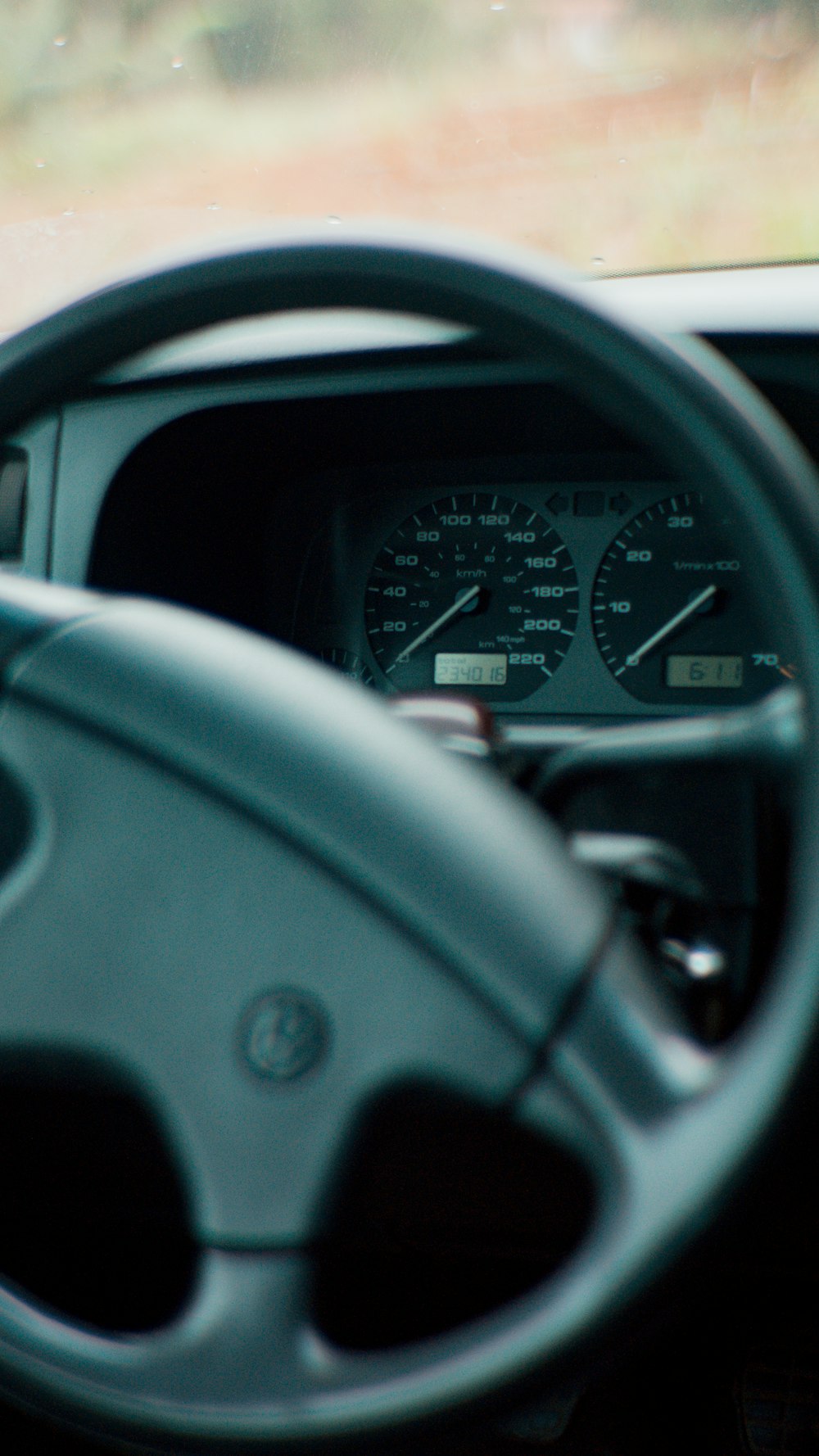 the dashboard of a car with a speedometer on it