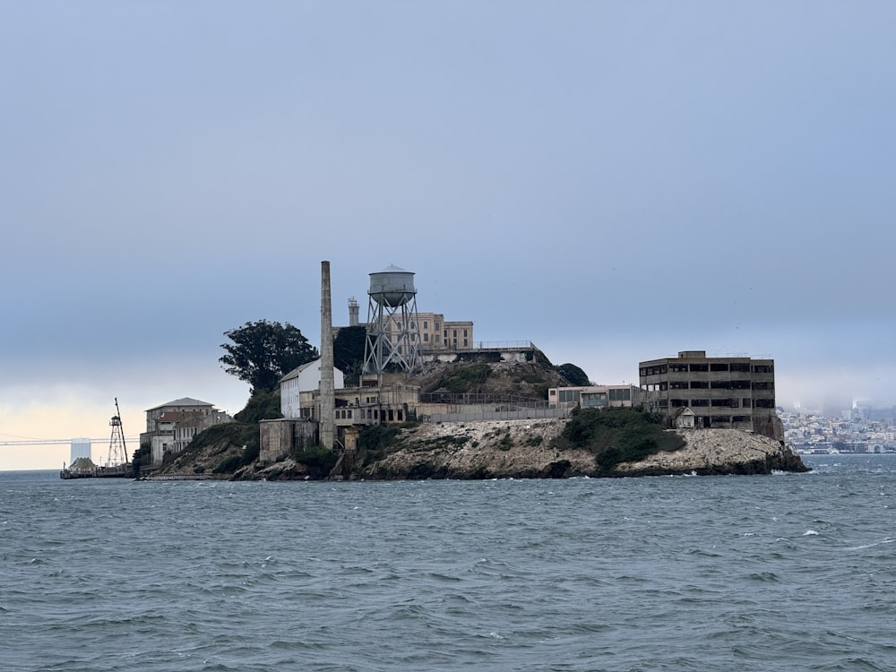 an island in the middle of a body of water