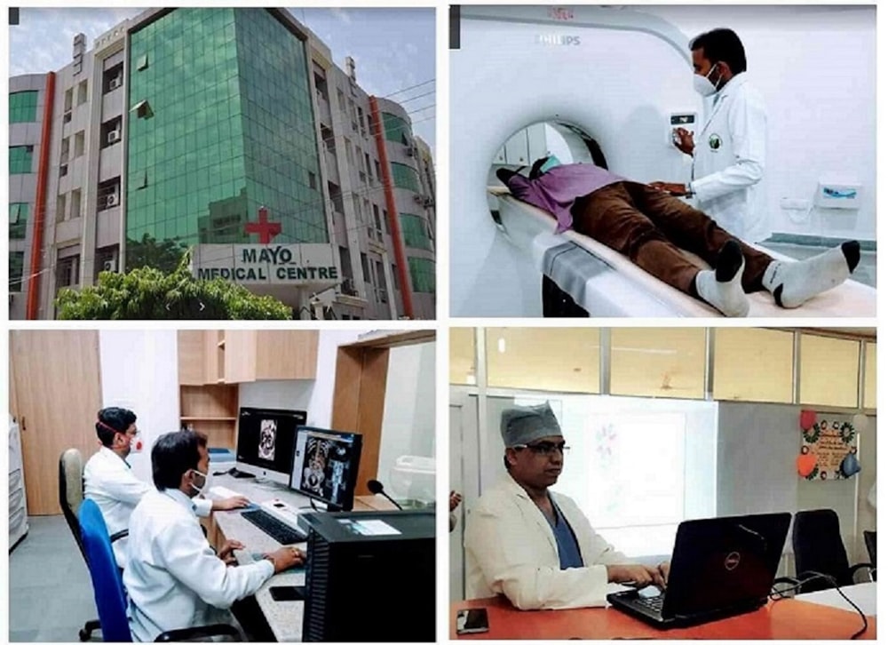 a collage of photos of doctors working on computers