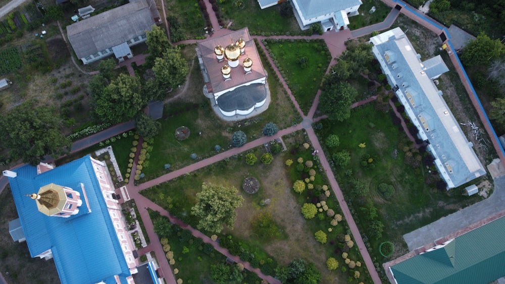 a bird's - eye view of a residential area