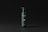 A sleek, dark green bottle with a black pump dispenser is set against a matte black background. The bottle features minimalist text branding, and the overall design exudes elegance and simplicity.