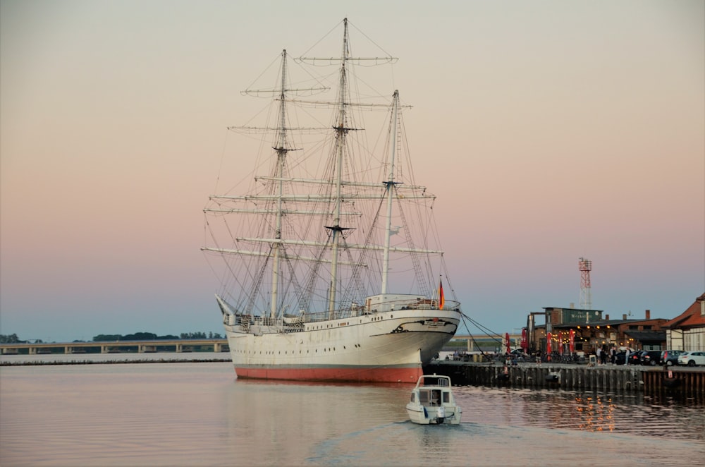 a large white boat in a body of water