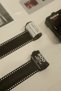 a couple of rolls of film sitting on top of a table