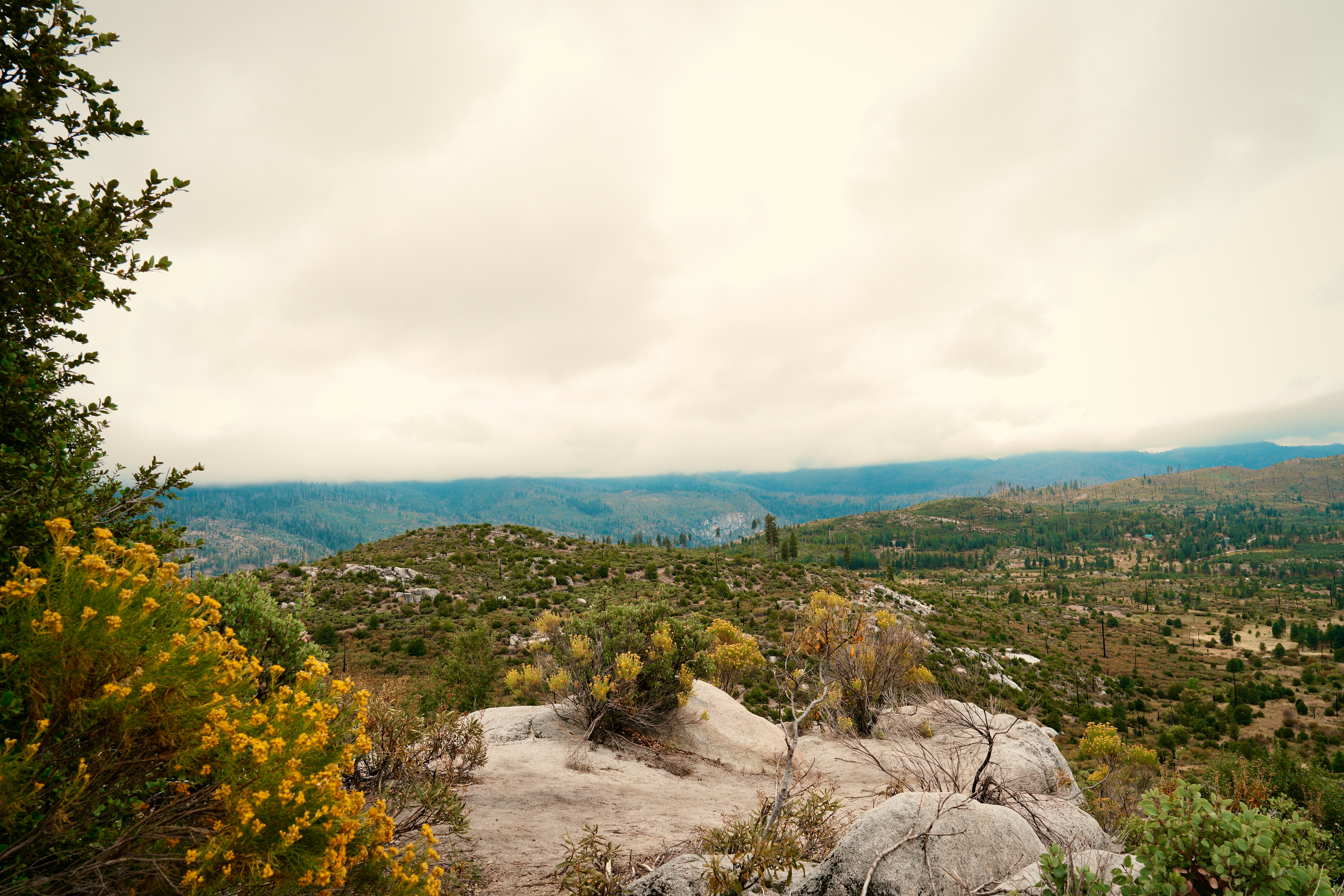 a view of the mountains from a high point of view