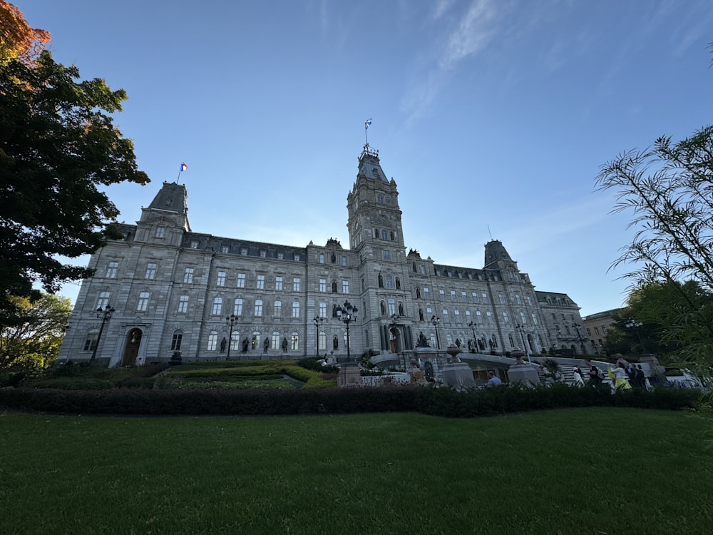 a large building with a clock tower on top of it